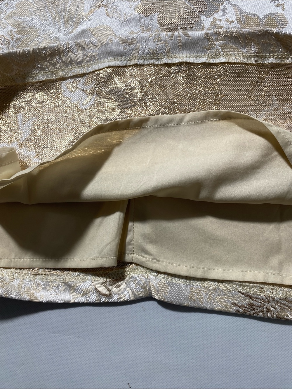 NEW Womens Sugarlips Strapless Bow Jacquard Ivory Champagne Mini Dress $89 - Picture 6 of 10